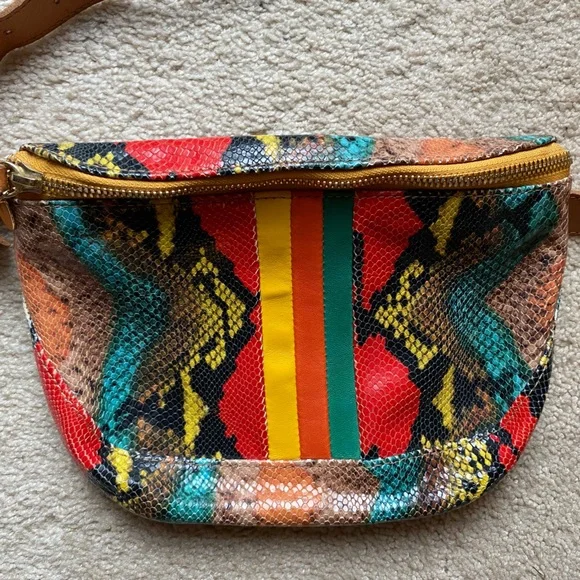 Clare V Snake Embossed Leather Belt Bag - Picture 6 of 12